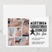 5 Photo Christmas Cookies for 2 Pregnancy シーズンカード (正面/裏面)