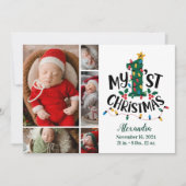 5 Photo Christmas Tree Lights First Christmas シーズンカード (正面)