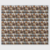 5 Photo Collageオプション文字- – ブラック編集が可能 ラッピングペーパー (フラット)