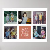 5 Photo Collage -シンプル文字ブロック – サンセット ポスター (正面)