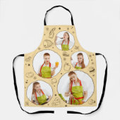 5 photo Collage Grid for kitchen Chef Beige エプロン (正面)