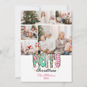 5 Photo Colorful Retro Merry Christmas シーズンカード (正面)