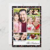 5 Photo Custom Name Christmas Flat Card  シーズンカード (正面)