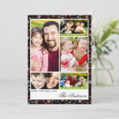 5 Photo Custom Name Christmas Flat Card  シーズンカード (スタンド正面)