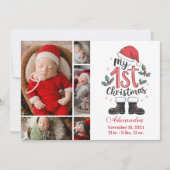 5 Photo Cute Santa Baby 1st Christmas シーズンカード (正面)