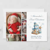 5 Photo First Christmas Birth Announcement シーズンカード (正面)