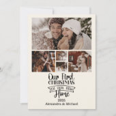 5 Photo Minimalist Newlywed Christmas シーズンカード (正面)