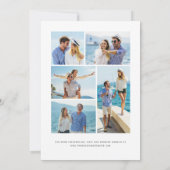 5-Photo Navy Blue Rose Gold Agate Wedding 招待状 (裏面)