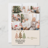 5 Photo Retro Winter Kisses & Snowflake Wishes シーズンカード (正面)