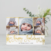 5 PHOTO Sparkleクリスマスグリーティング金ゴールド 箔シーズンカード (立ち正面)