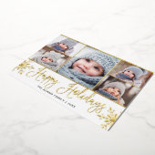 5 PHOTO Sparkleクリスマスグリーティング金ゴールド 箔シーズンカード (回転した状態)