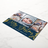 5 PHOTO Sparkleクリスマスグリーティング金ゴールド 箔シーズンカード (回転した状態)