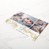 5 PHOTO Sparkleクリスマスグリーティング金ゴールド 箔シーズンカード (回転した状態)