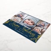 5 PHOTO Sparkleクリスマスグリーティング金ゴールド 箔シーズンカード (回転した状態)