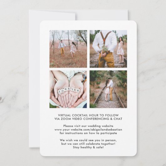 5 Photo Virtualの結婚Livestream Long Distance 招待状 (裏面)