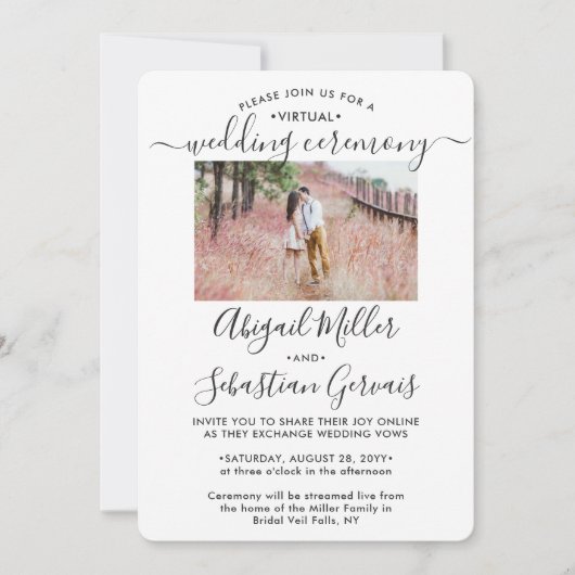 5 Photo Virtualの結婚Livestream Long Distance 招待状 (正面)