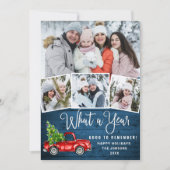 5 Photo What a Year Christmas Red Farmトラック シーズンカード (正面)