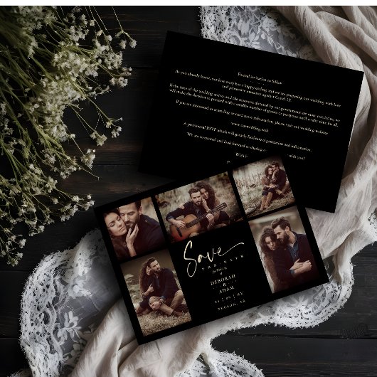 5 Photos Black Chic Trendy Collage Wedding Covid19