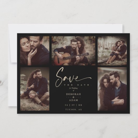 5 Photos Black Chic Trendy Collage Wedding Covid19 (正面)