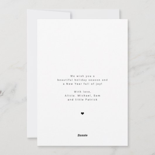 5 photos Christmas modern script Happy Holidays シーズンカード (裏面)