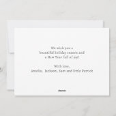 5 photos Merry Christmas elegant script red plaid シーズンカード (裏面)