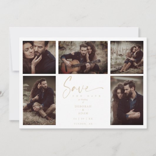 5 Photos White Chic Trendy Collage Wedding Covid19 (正面)