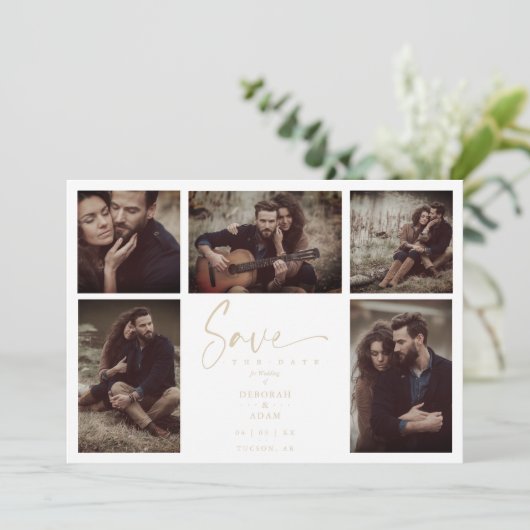 5 Photos White Chic Trendy Collage Wedding Covid19 (スタンド正面)