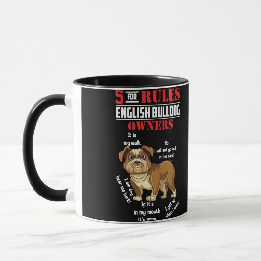 5 Rules for English bulldog Owners men women マグカップ (左)