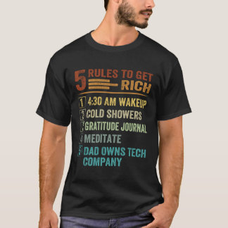 5 Rules to Get Rich   How To Get Rich  Golden Rule Tシャツ
