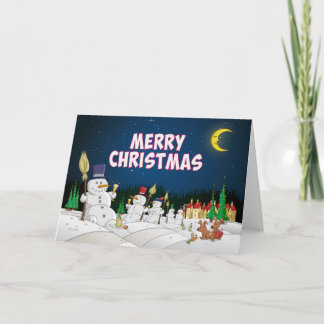 5 sneeuwpoppen wensen je prettige feestdagen カード
