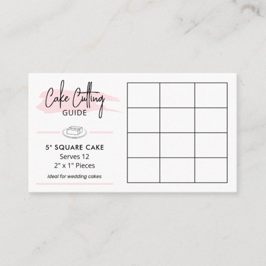 5" Square Cake Cutting Instructions 2x1部分 エンクロージャーカード (正面)