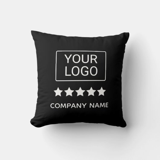 5 Star Business Logo Minimal Professional Black クッション (正面)