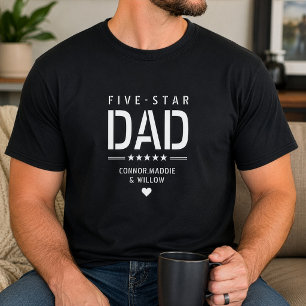 5 STAR DAD モダンでおしゃれなカスタムテキスト 父の日 Tシャツ