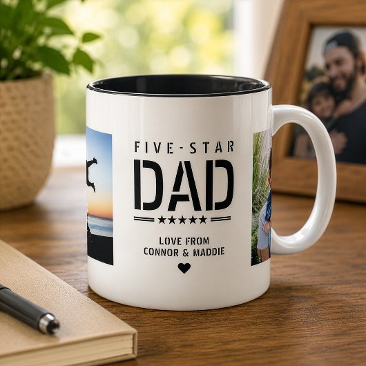 5 STAR DAD モダンでおしゃれな2枚の写真入り 父の日 マグカップ