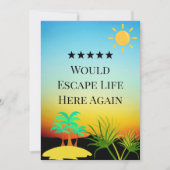 5 Star Rental Host Review Editable Guest Sunset  サンキューカード (正面)