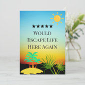 5 Star Rental Host Review Editable Guest Sunset  サンキューカード (スタンド正面)