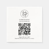 5 Star Review QRコードのビジネスレビュー要求 スタンダードカクテルナプキン (正面)