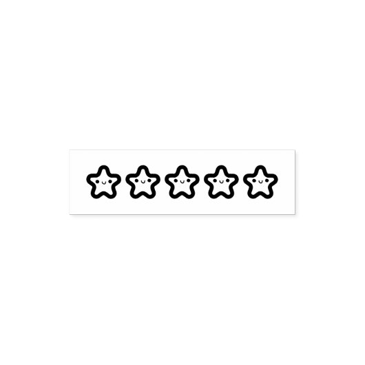 5 Star Smiling Stars Rating セルフインキングスタンプ (デザイン)