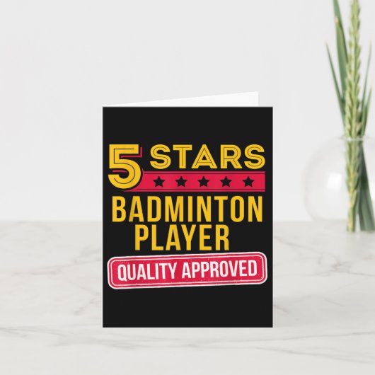 5 Stars Badminton Player - Funny Racquet Sport Gif カード (正面)