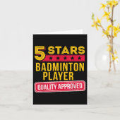 5 Stars Badminton Player - Funny Racquet Sport Gif カード (黄色い花)