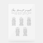 5 Tables Favorite People Acrylic Seating Chart アクリルサイン (正面)