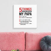 5 Things About My Papa Funny Vintage Shirt Design_ キャンバスプリント (インサイチュ (リビング))