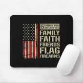 5 Things Don't Mess With Family Faith Friends Flag マウスパッド (マウス)