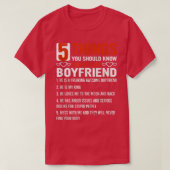 5 Things You Should Know About My Boyfriend  Tシャツ (デザイン正面)