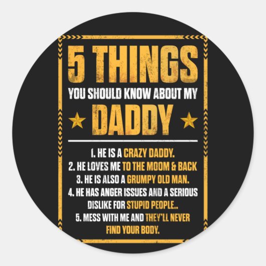 5 Things You Should Know About My Daddy Father ラウンドシール (正面)