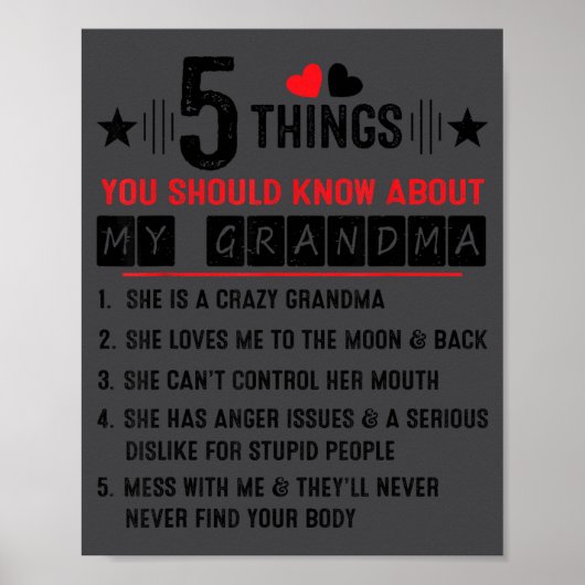 5 Things You Should Know About My Grandma Funny Fa ポスター (正面)