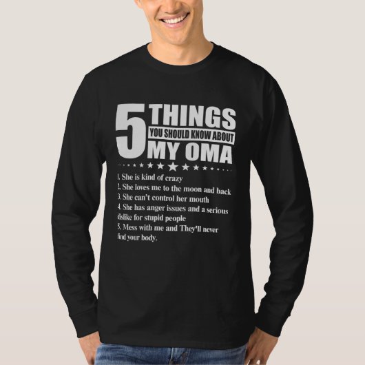 5 Things You Should Know About My Oma Tシャツ (正面)