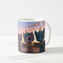 5 Unicornの金ゴールドコーヒーマグ