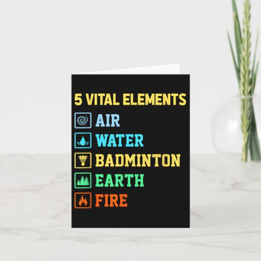 5 Vital Elements Air Water Badminton Earth Fire Sh カード (正面)