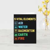 5 Vital Elements Air Water Badminton Earth Fire Sh カード (黄色い花)